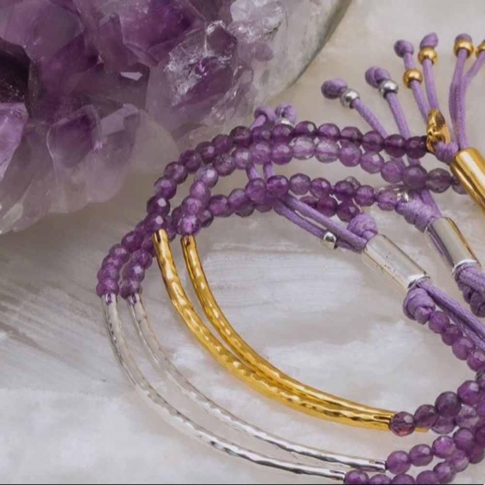 Gorjana NWT Power Gemstone Bracelet ✨ Gold + Amethyst ✨ HOST PICK!